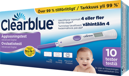 Clearblue digitaalinen ovulaatiotesti 10 kpl kahden hormonin tasot