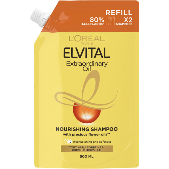 Loreal Paris Elvital Extraordinary Oil Shampoo Refill Pouch 500 m
