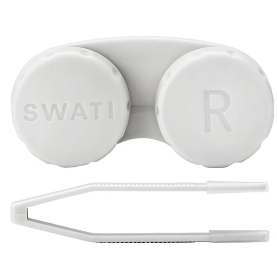 Lens Case & Tweezers Grey, SWATI Cosmetics Pinsetit