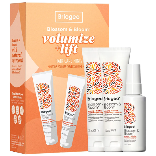 Blossom & Bloom Volumize + Thicken Minis Hair Kit, Briogeo Shampoo
