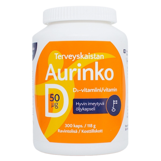 Terveyskaista Aurinko D 50 mikrog 300 kaps