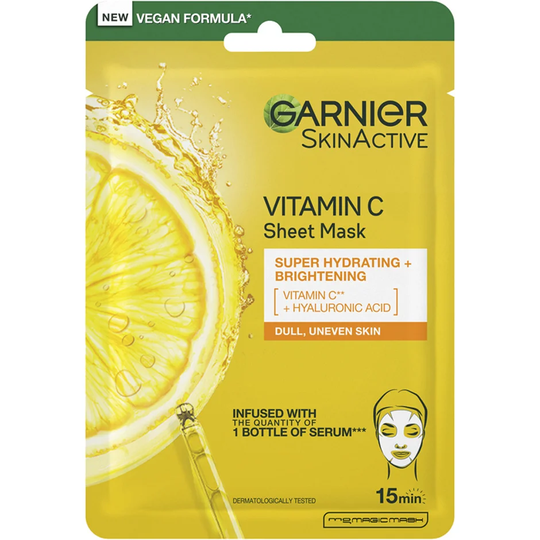 Skin Active Vitamin C Sheet Mask, 28 g Garnier Kasvonaamio